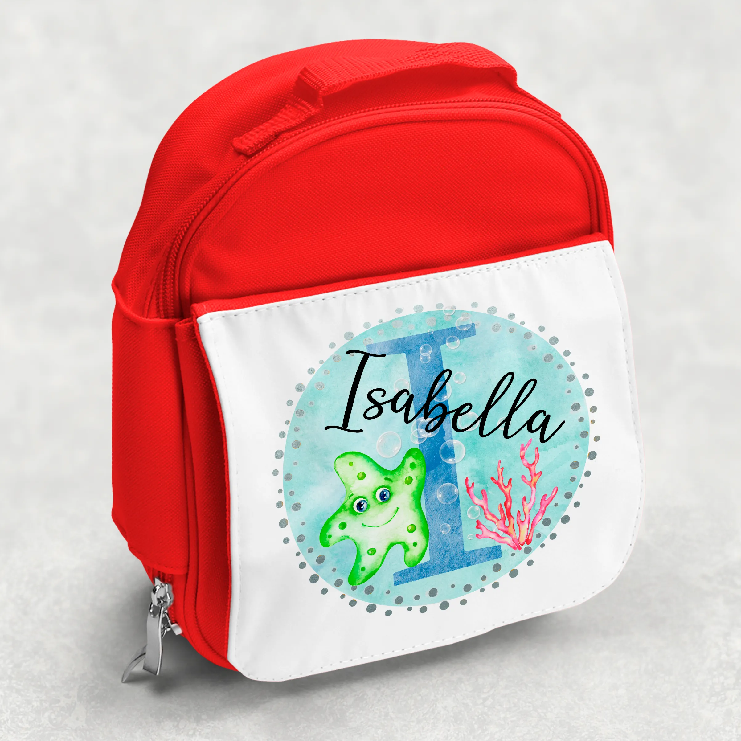 Marine Sea Life Alphabet Personalised Kids Insulated Lunch Bag