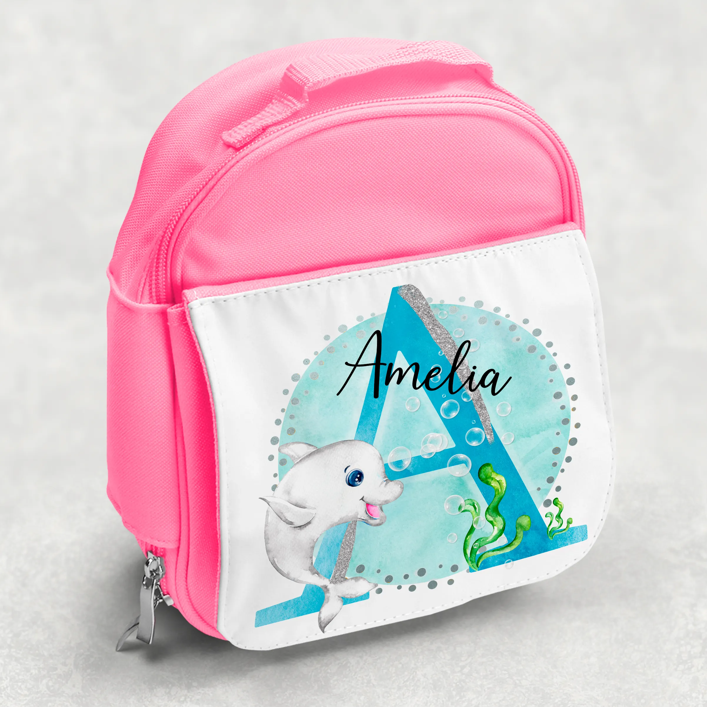 Marine Sea Life Alphabet Personalised Kids Insulated Lunch Bag