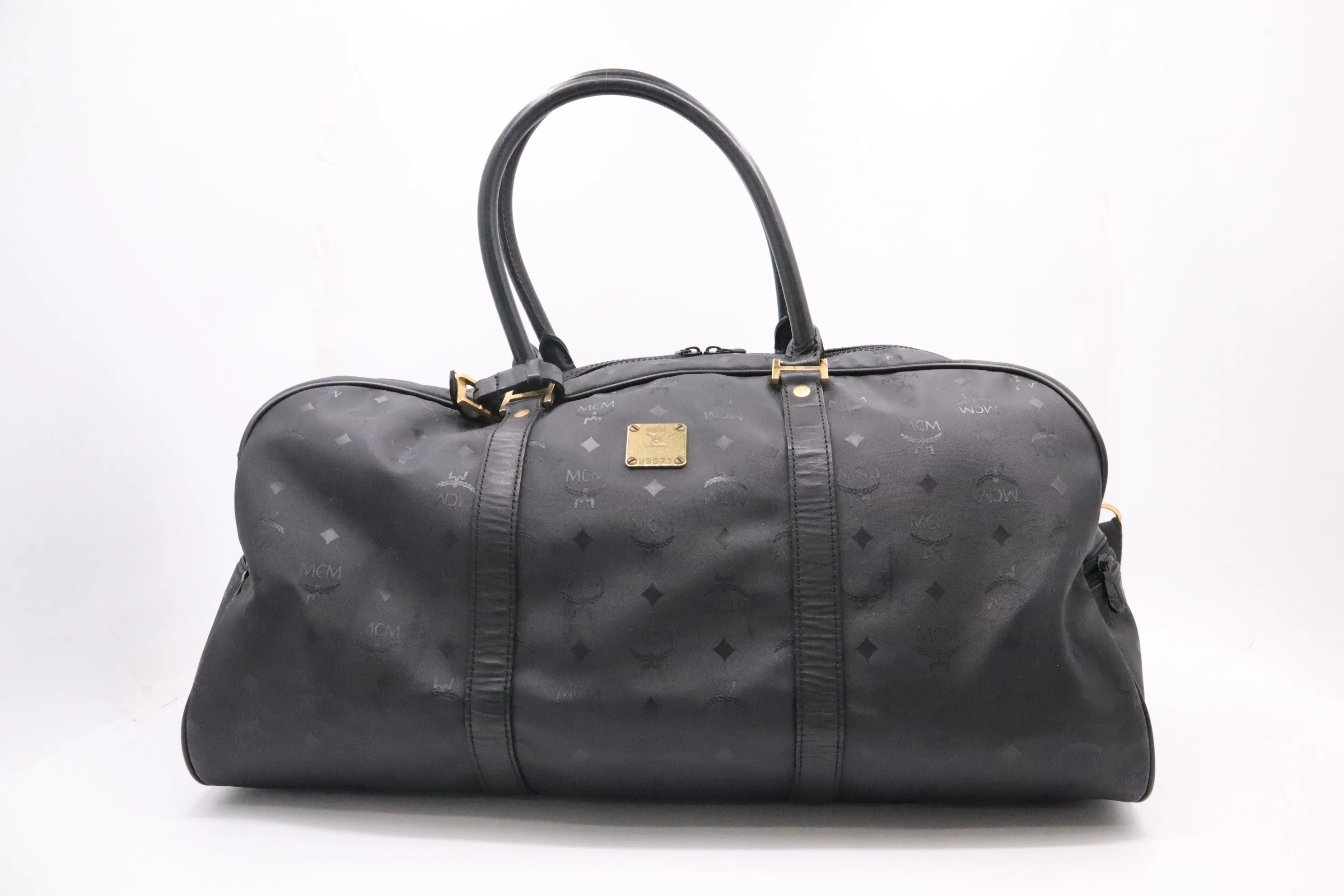 MCM Duffle Bag in Black Coated Canvas