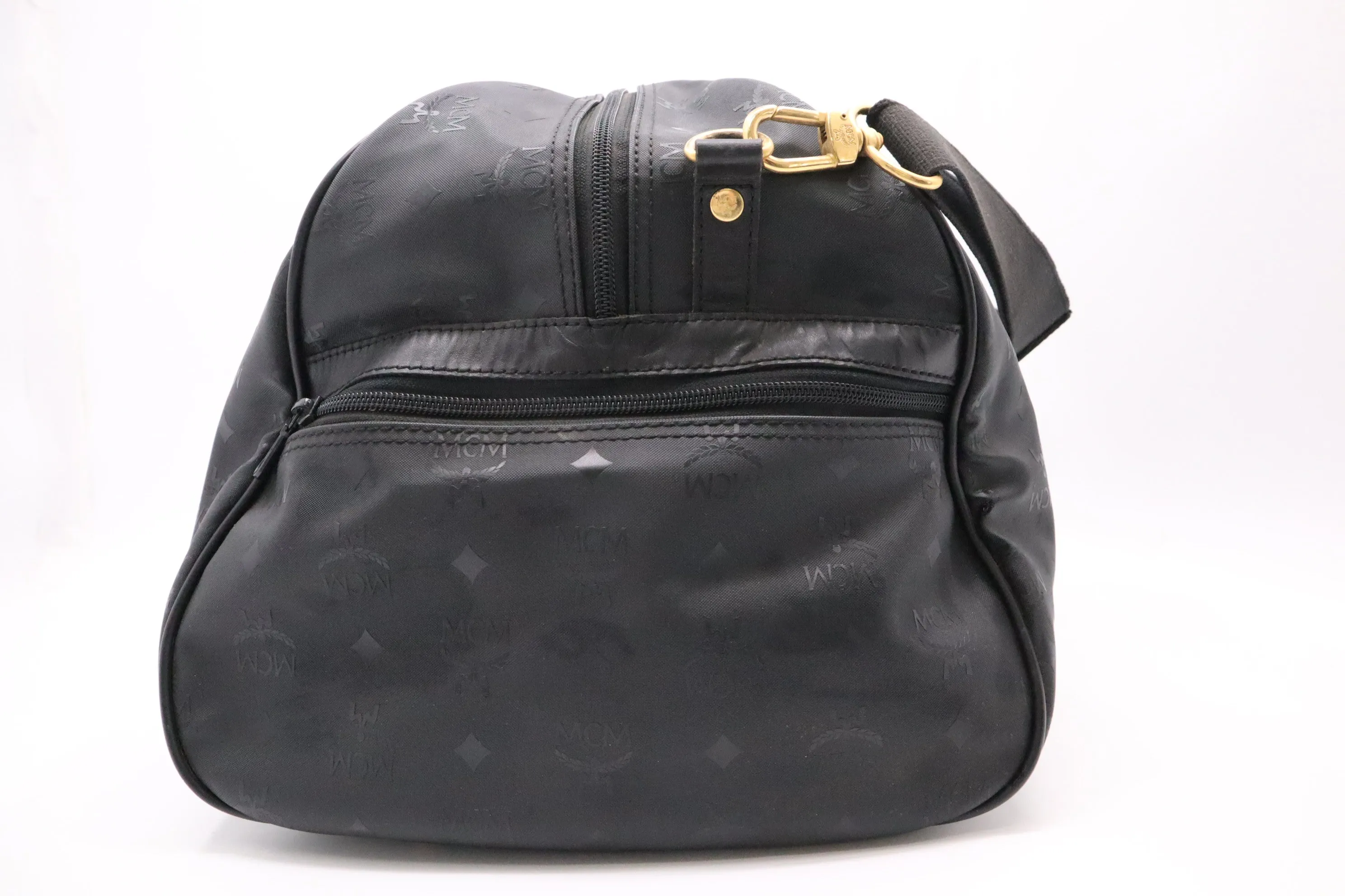 MCM Duffle Bag in Black Coated Canvas