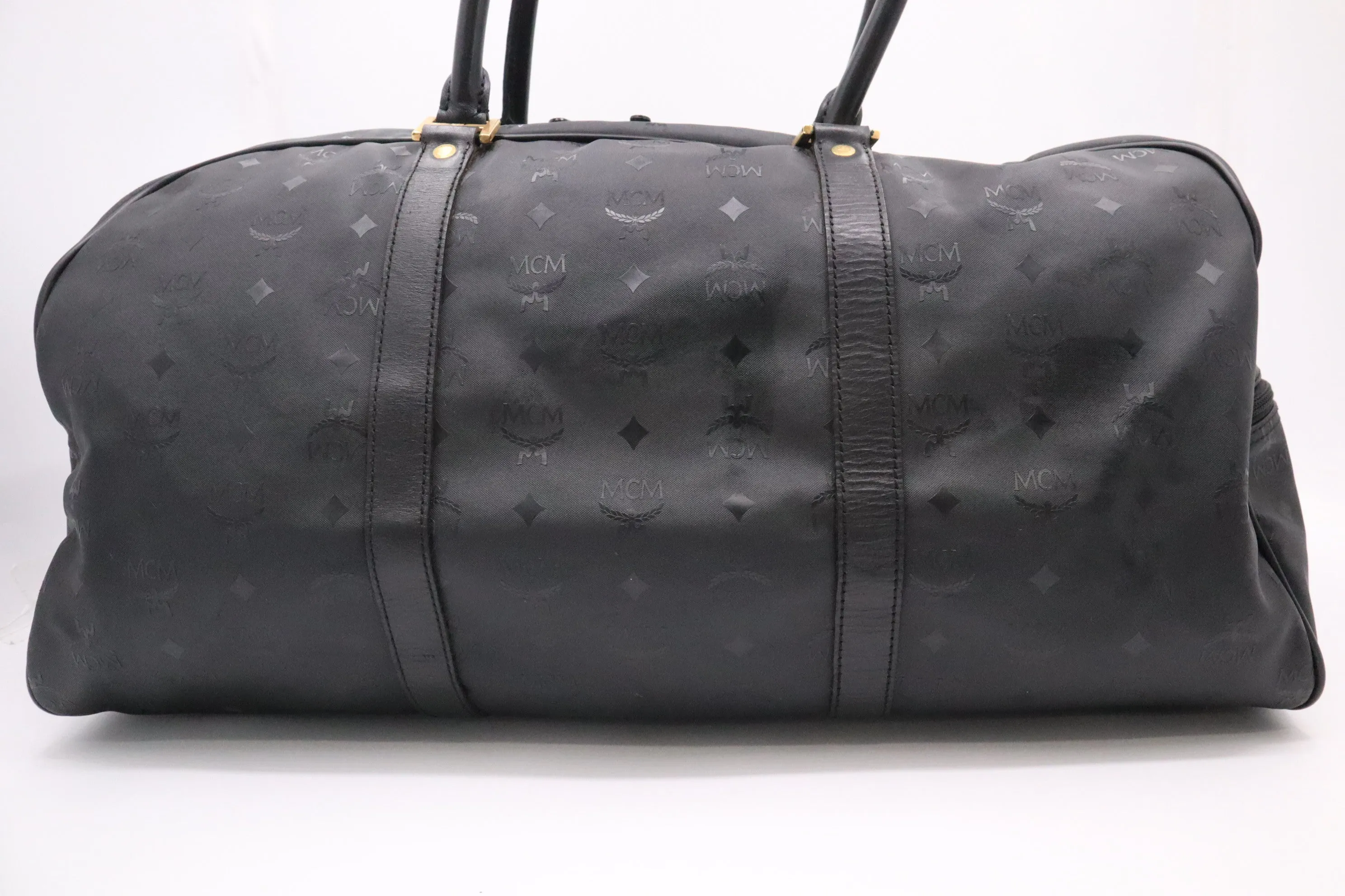 MCM Duffle Bag in Black Coated Canvas