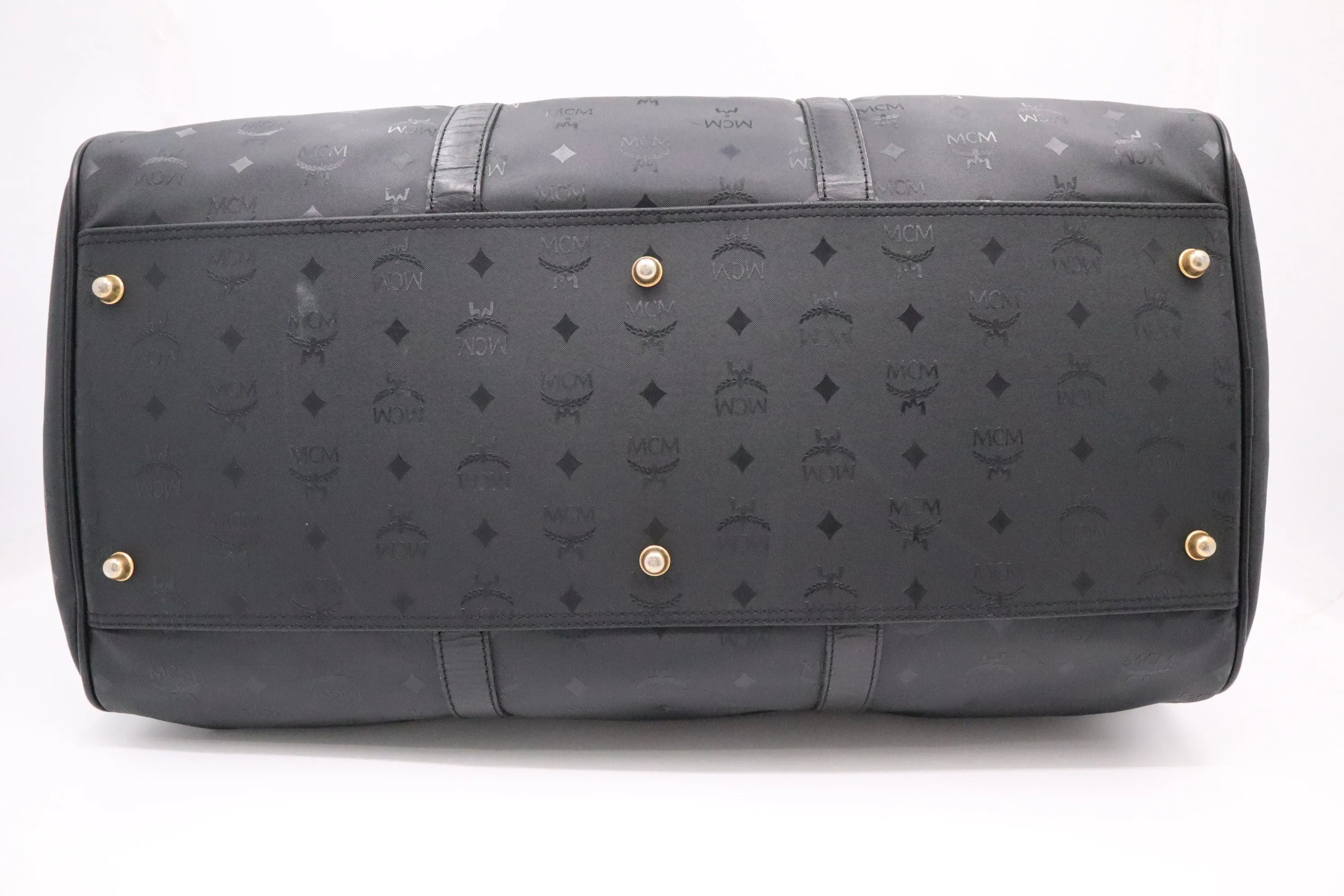 MCM Duffle Bag in Black Coated Canvas