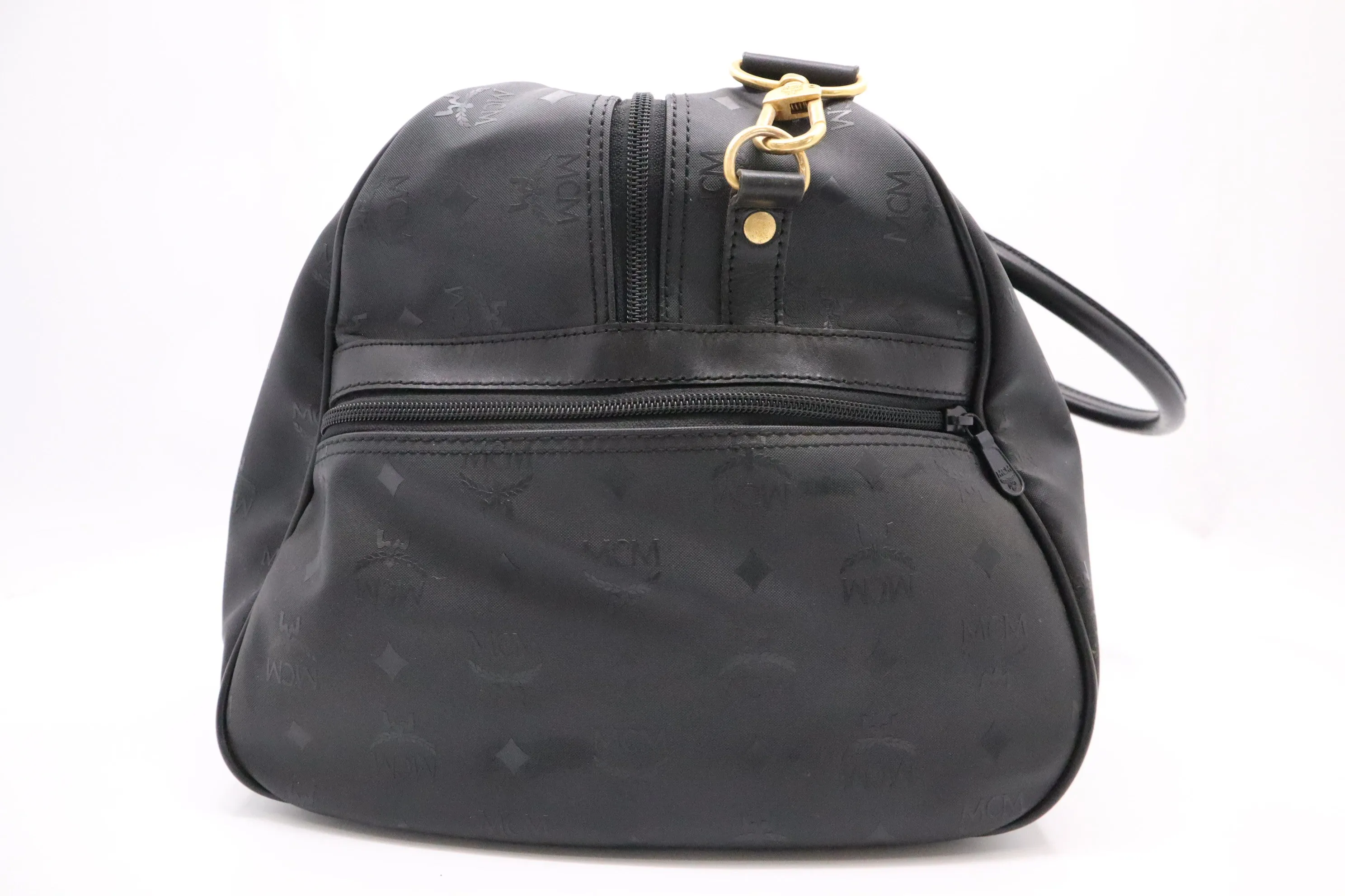 MCM Duffle Bag in Black Coated Canvas