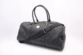 MCM Duffle Bag in Black Coated Canvas