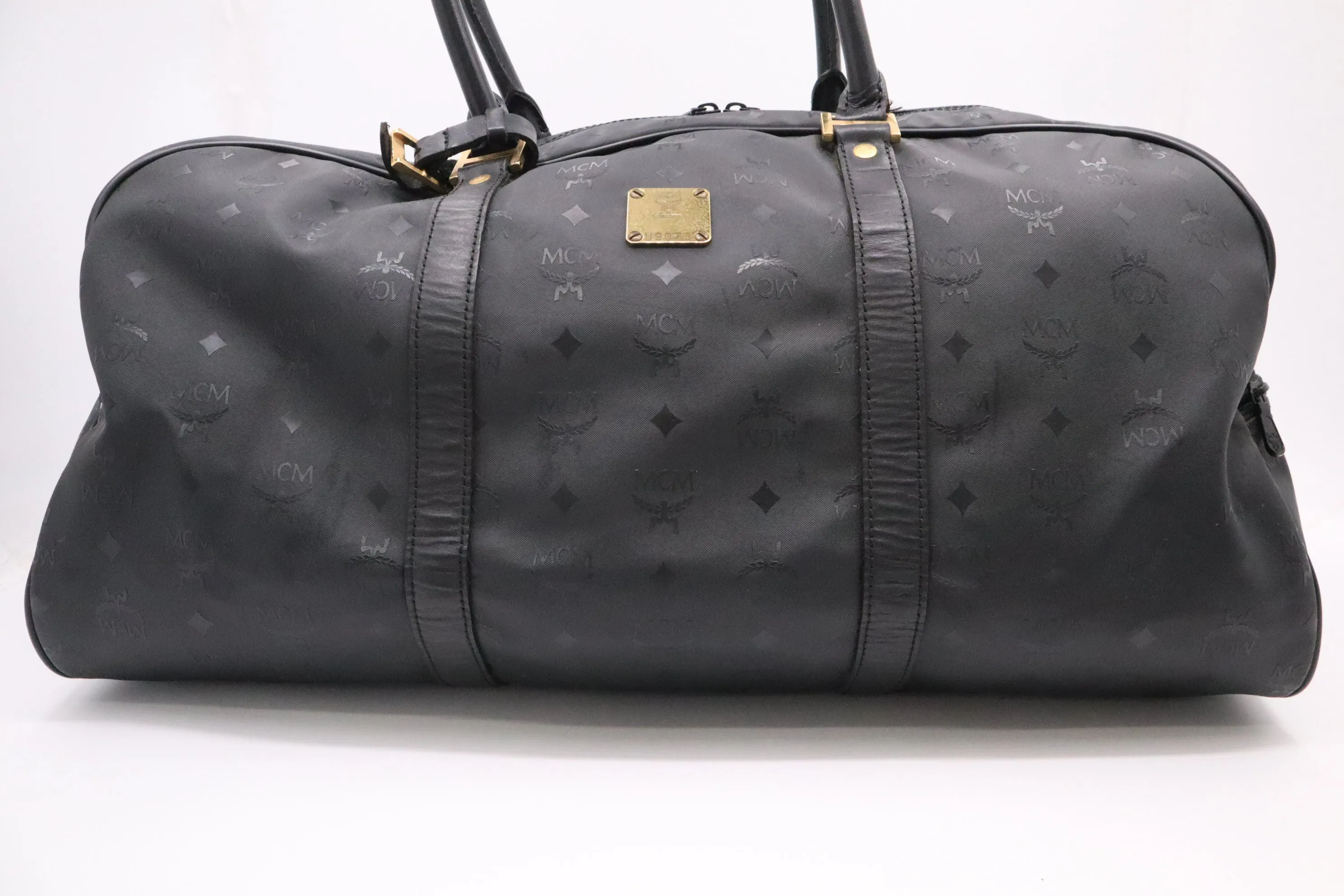 MCM Duffle Bag in Black Coated Canvas