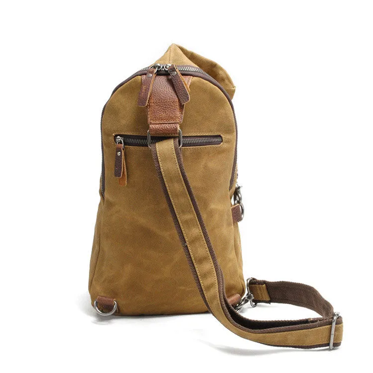 Men's Waxed Canvas Sling Bag