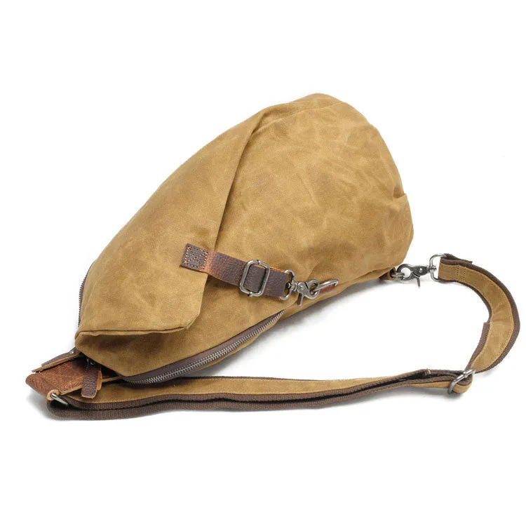 Men's Waxed Canvas Sling Bag