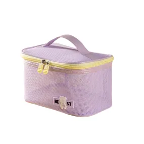 Mesh cosmetic organizer bag