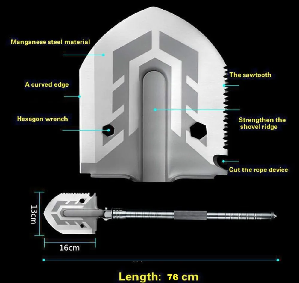 MilTek™ 18-In-1 Tactical Shovel