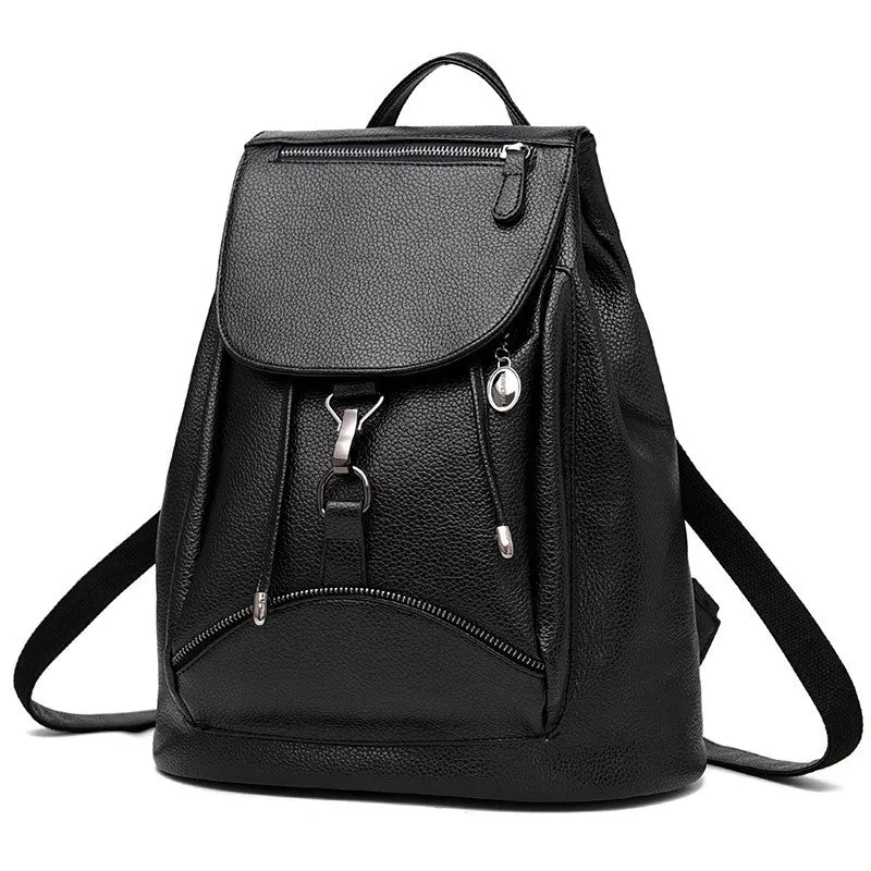 Mini Black Leather Backpack School Bags For Teenagers Girls 2016 Bagpack Women Mochilas Escolares Adolescentes Femininas