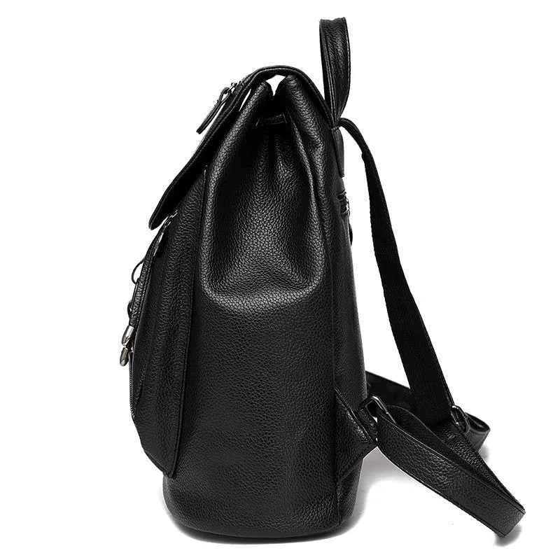 Mini Black Leather Backpack School Bags For Teenagers Girls 2016 Bagpack Women Mochilas Escolares Adolescentes Femininas