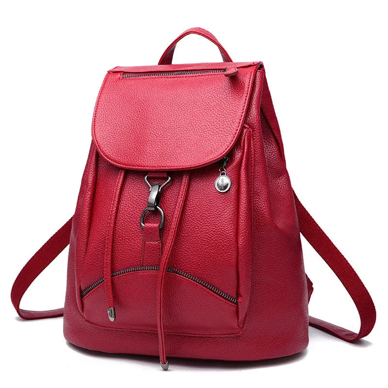 Mini Black Leather Backpack School Bags For Teenagers Girls 2016 Bagpack Women Mochilas Escolares Adolescentes Femininas