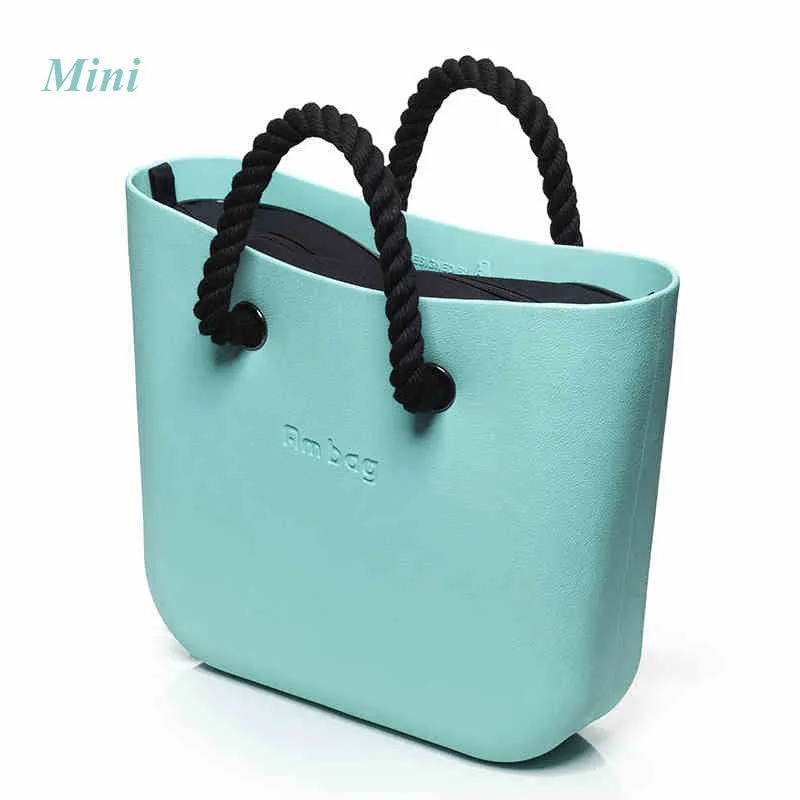 Mini Mid size Obag O bag style AMbag with black insert lining with handles waterproof fashion women's EVA silicon DIY bags