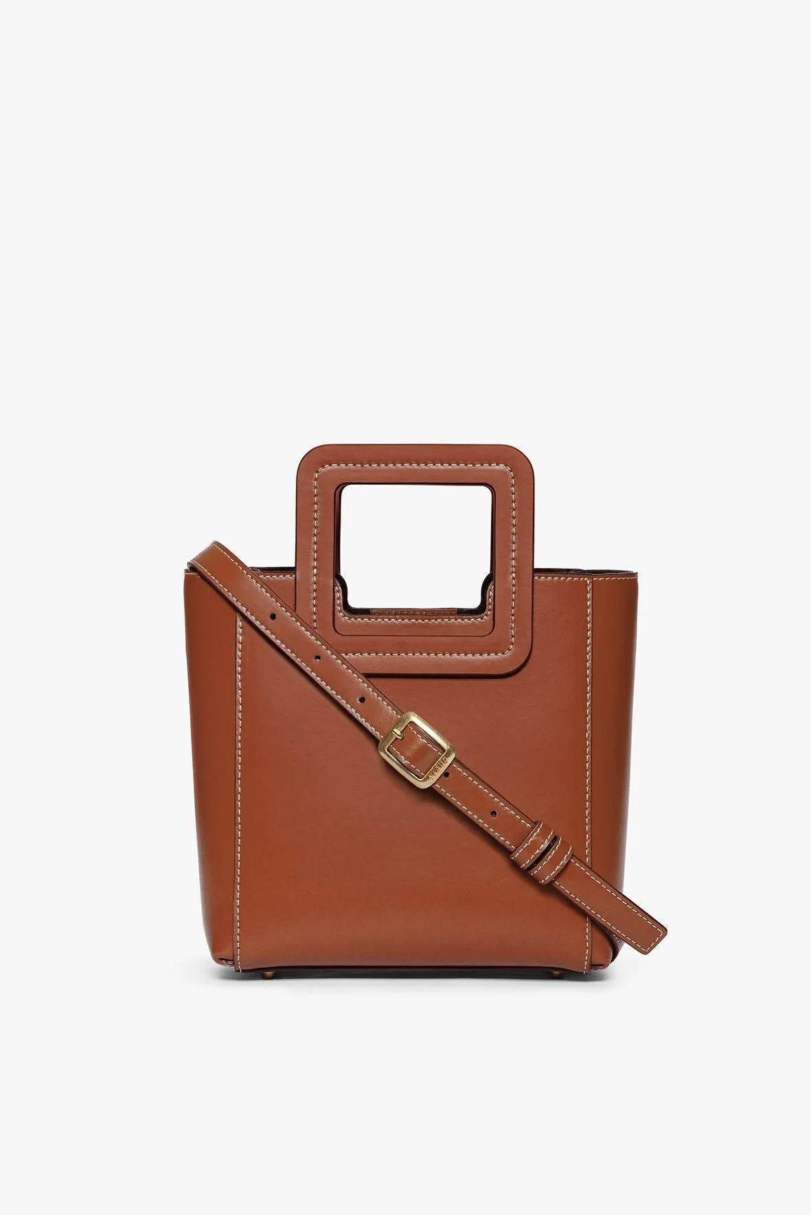 MINI SHIRLEY LEATHER BAG | SADDLE