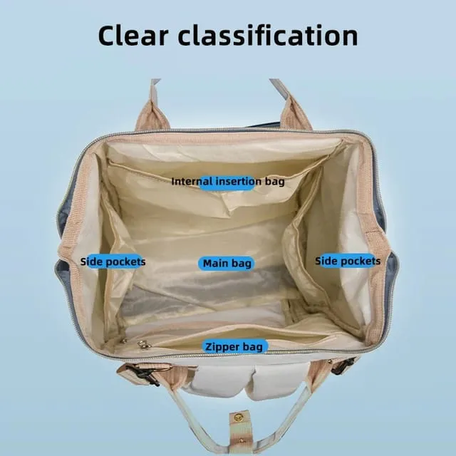 MomGlide Diaper Bag - Large Capacity Mommy Backpack with Dry/Wet Compartments