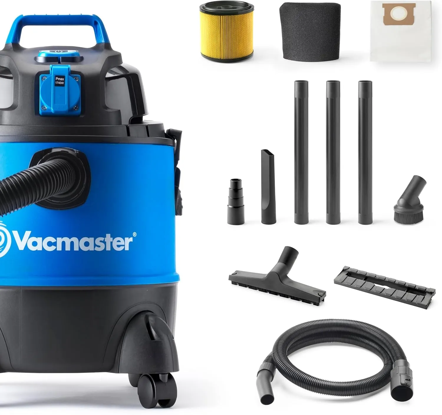 Multi 20 PTO Wet & Dry Vacuum Cleaner, 20 litre, 1250W motor, power take off socket, ideal for DIY, garage and car cleaning, 2 year guarantee