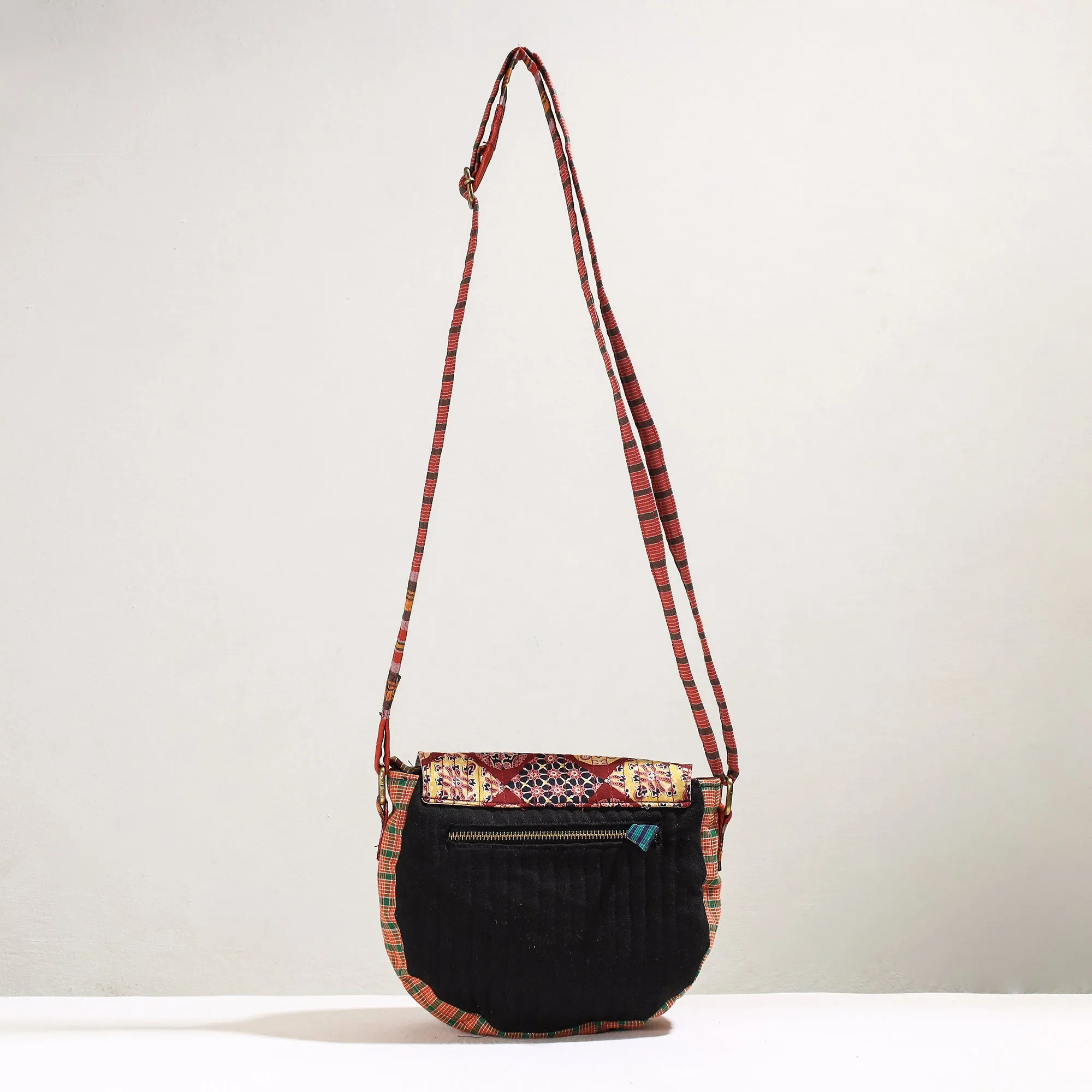 Multicolor - Handmade Gamcha Fabric Embroiderd Canvas Cotton Sling Bag