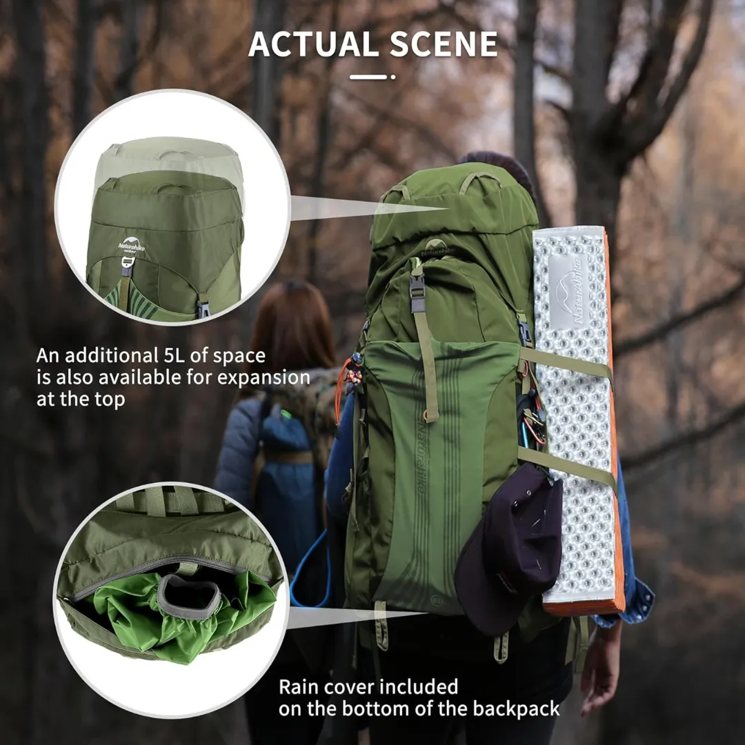 Naturehike 55L   5L Hiking Backpack