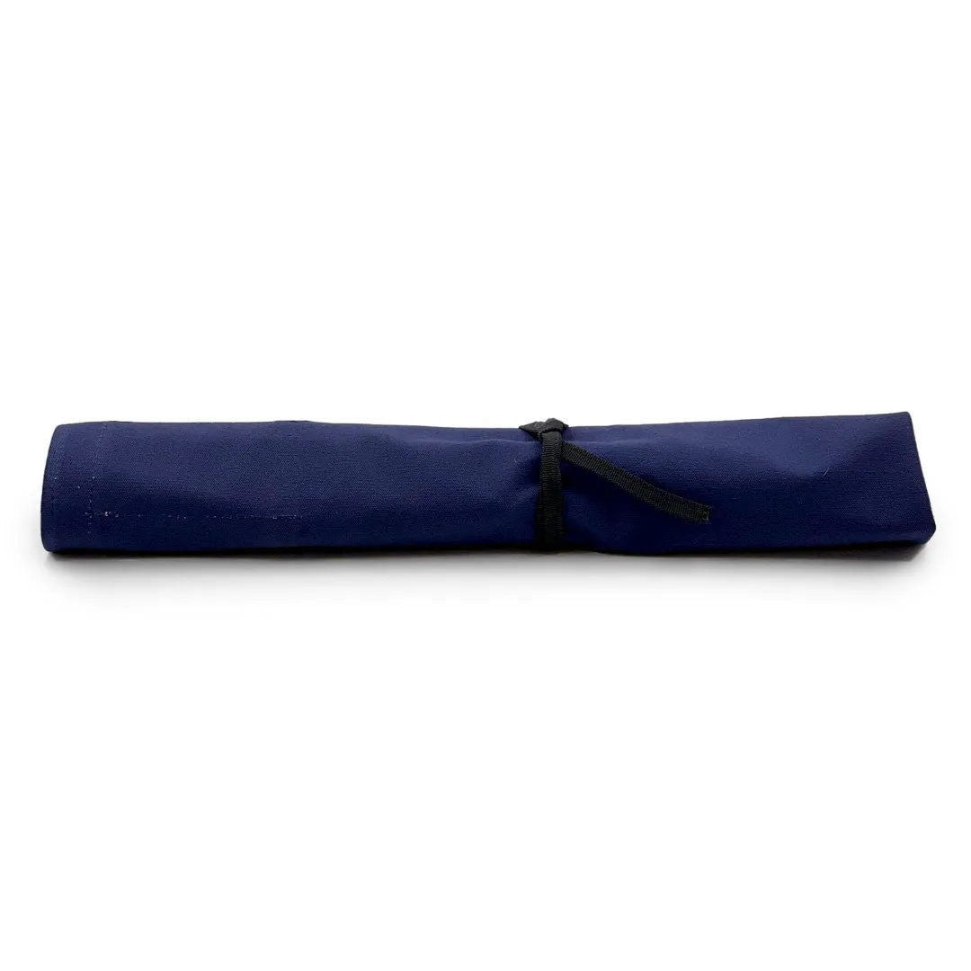 Navy Canvas 6 Slots Knife Roll Bag