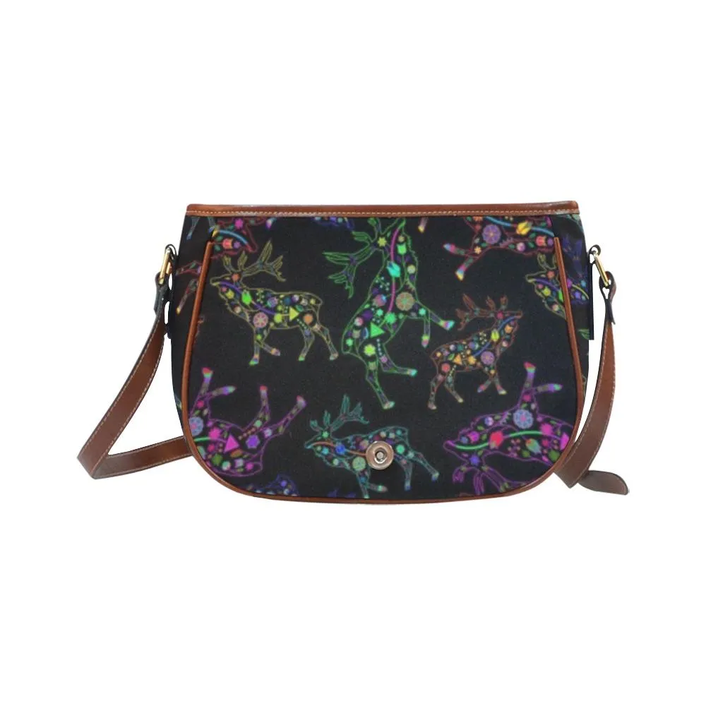 Neon Floral Elks Saddle Bag/Small