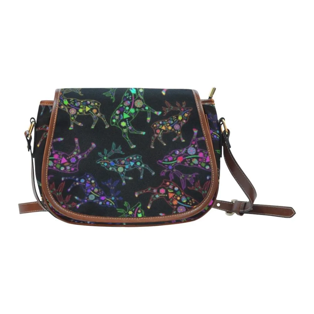 Neon Floral Elks Saddle Bag/Small