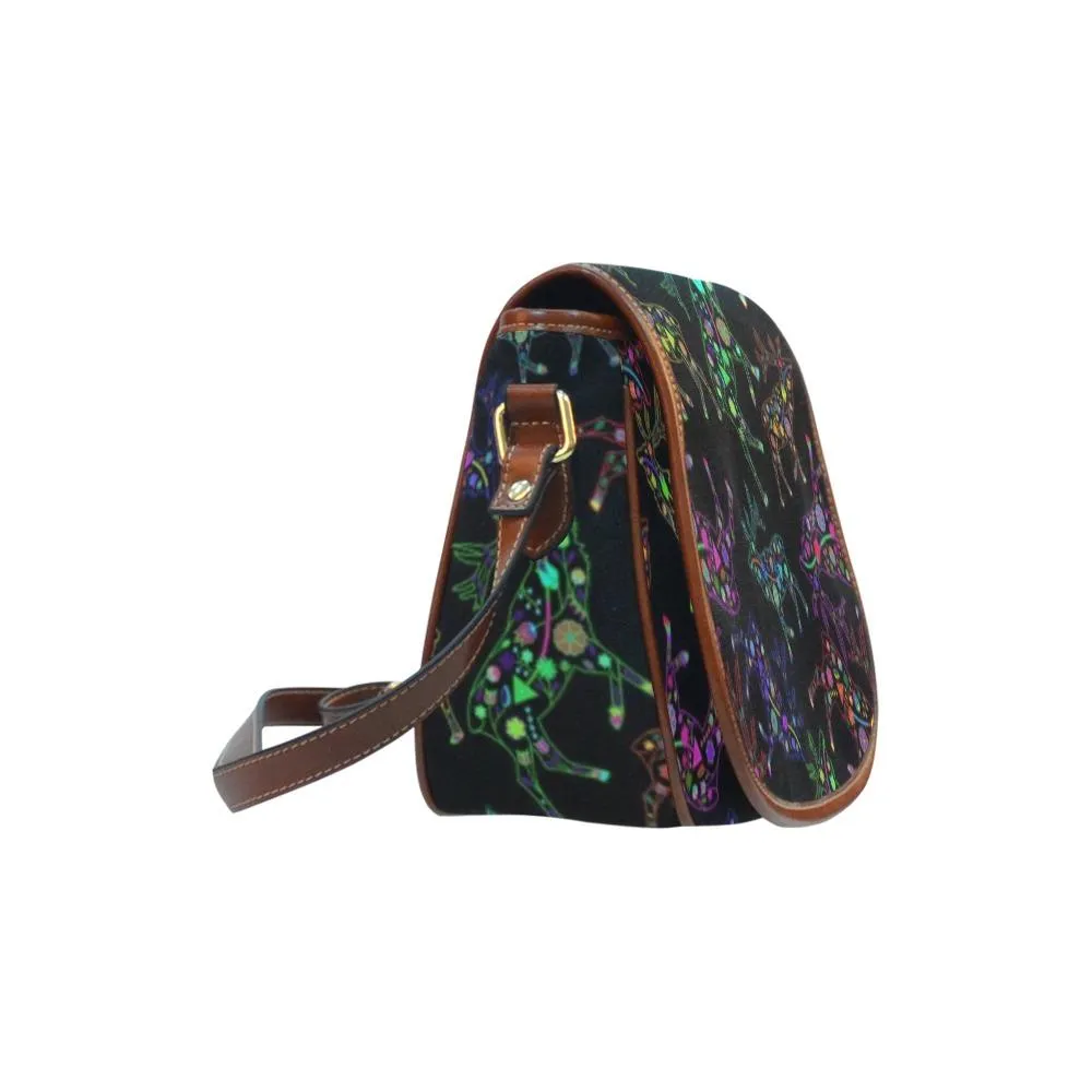 Neon Floral Elks Saddle Bag/Small