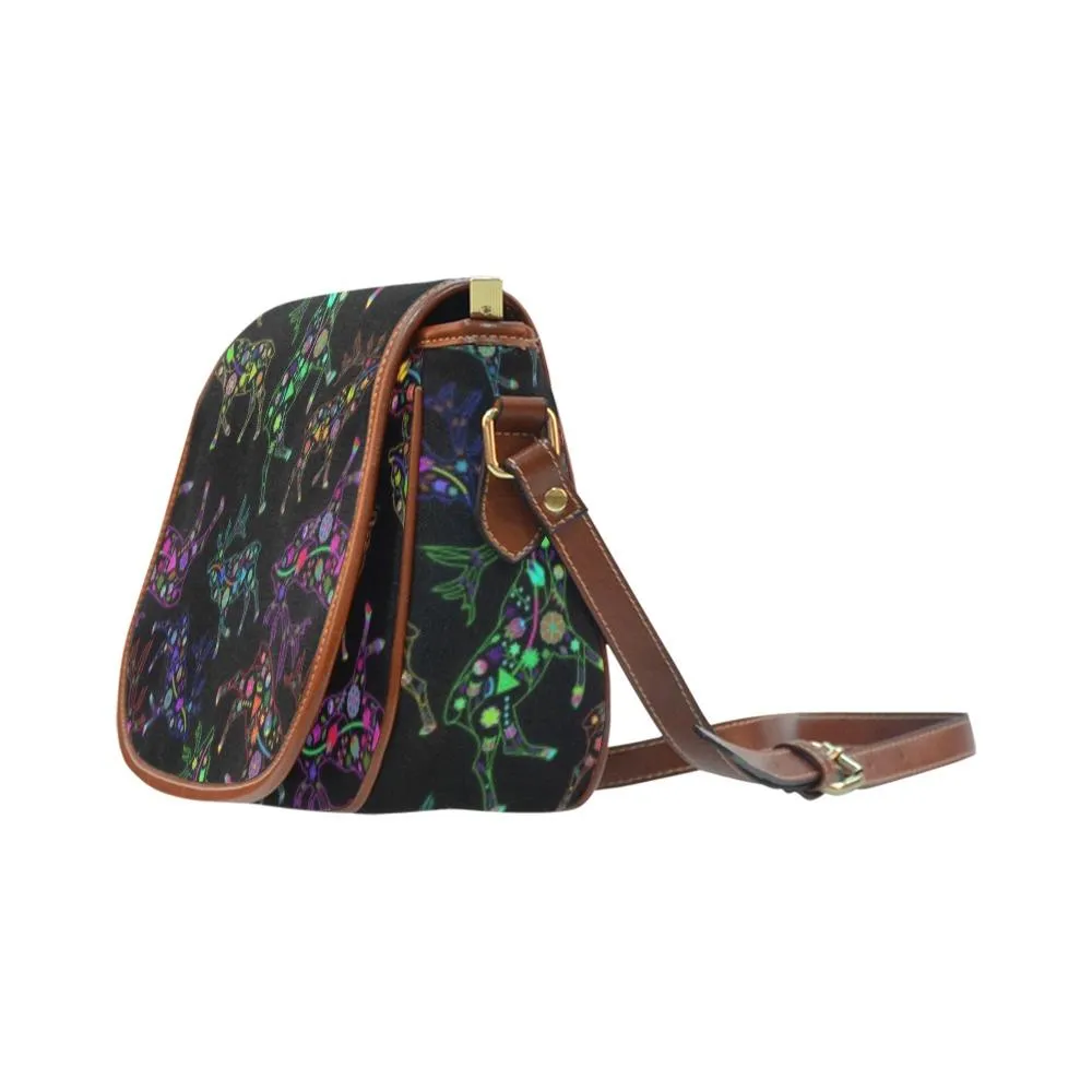 Neon Floral Elks Saddle Bag/Small