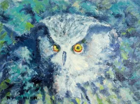 Night Owl In Blue Painting