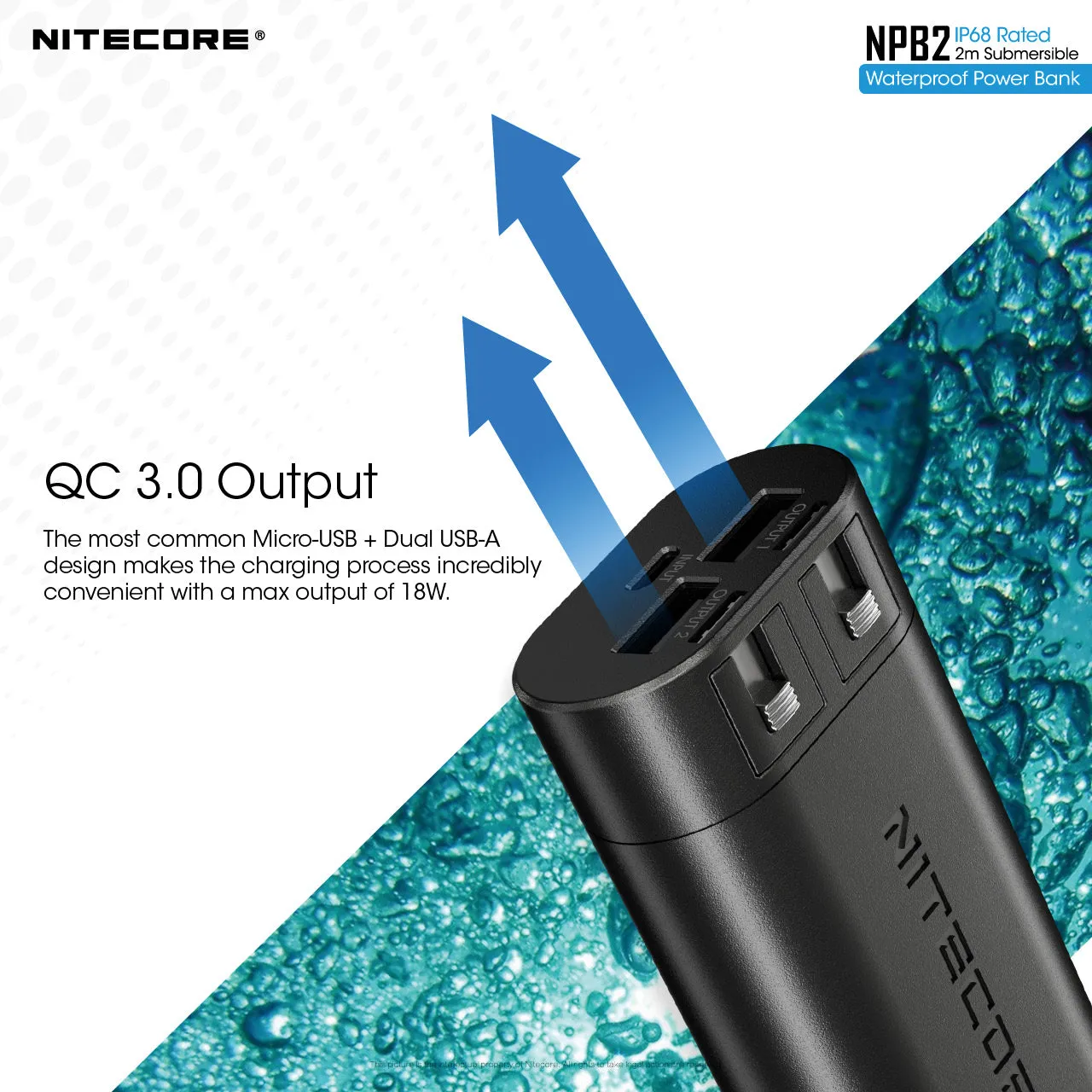 NITECORE WATERPROOF POWERBANK 10,000MAH (NPB2)