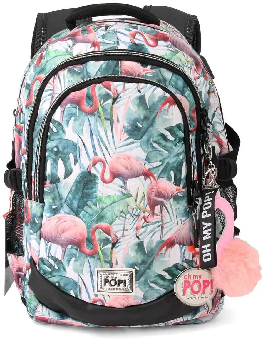 Oh My Pop! Flamenco Tropical-Running HS Backpack Casual Daypack, 44 cm