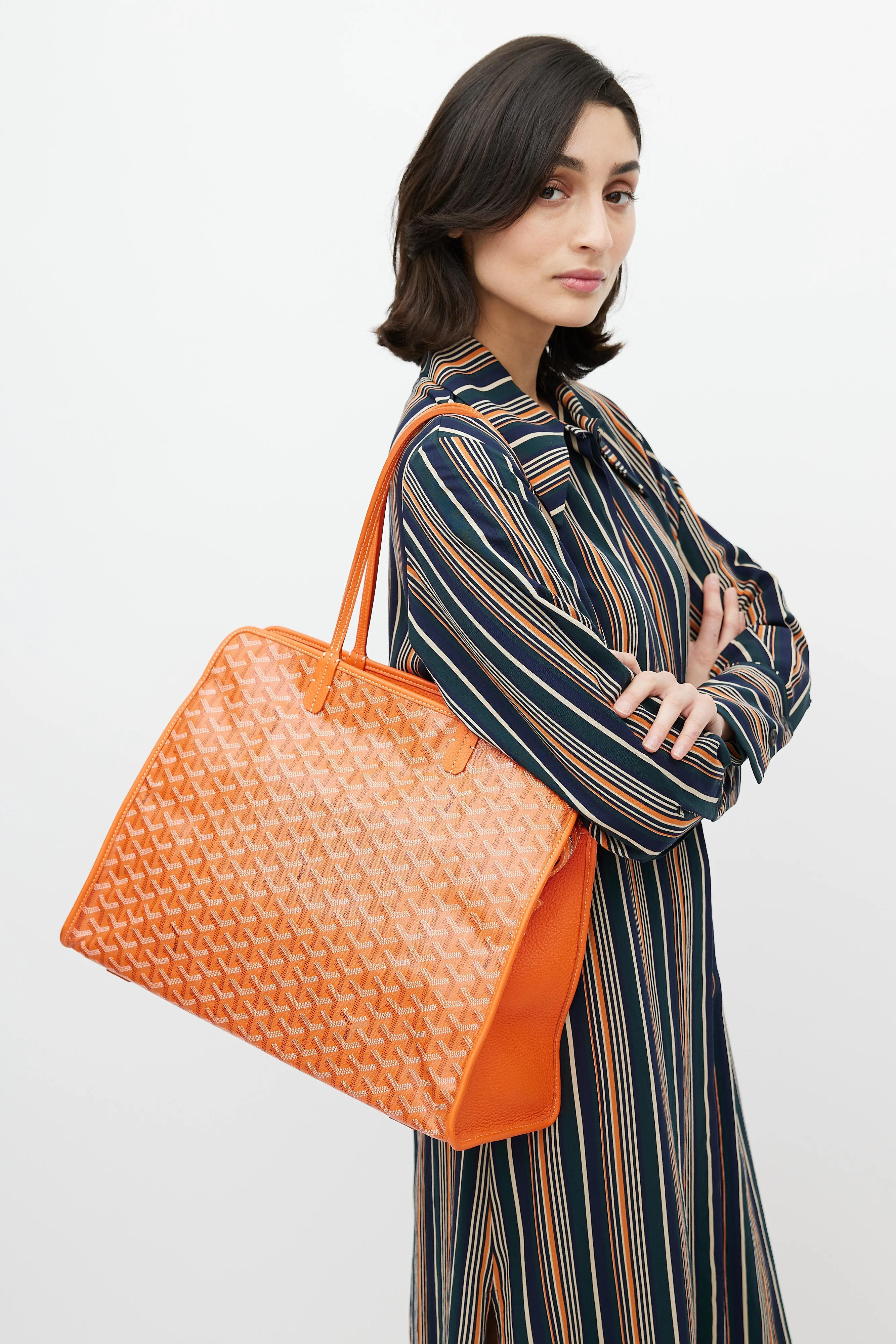 Orange Canvas & Leather Monogram Hardy PM Bag