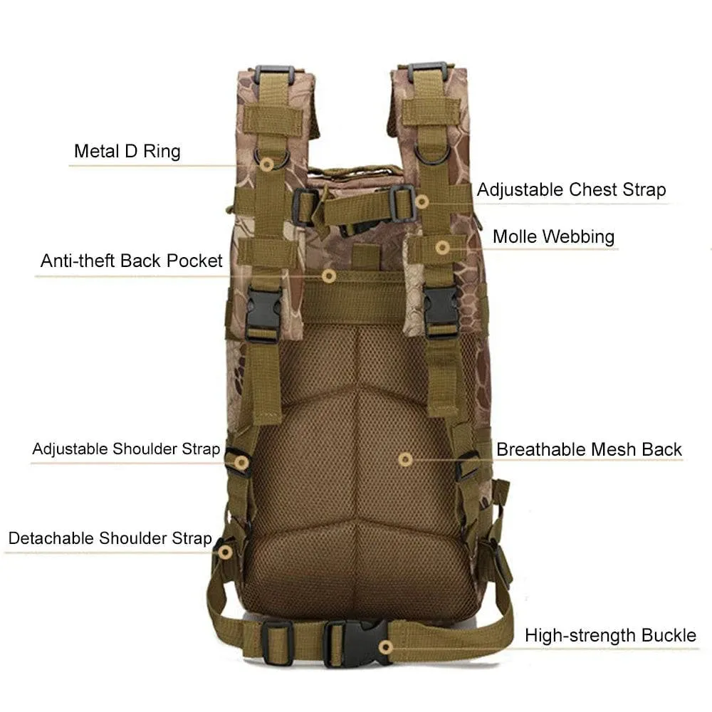 Outdoor Tactical Backpack Molle Assault Pack Large Capacity Backpack for Camping Hiking Backpacking Hunting Shoulder Bag