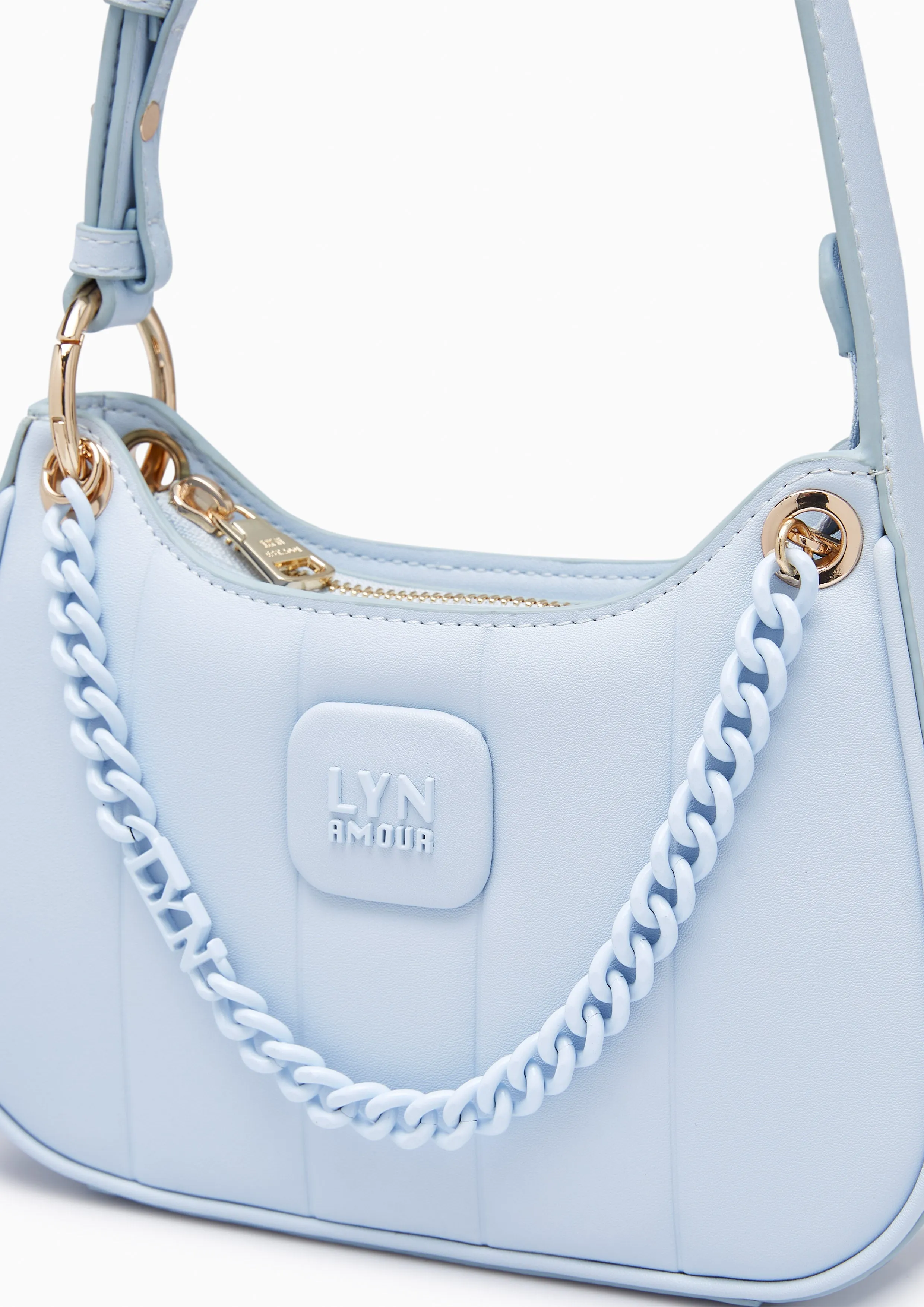 Patti Saddle Crossbody Bag - Light Blue