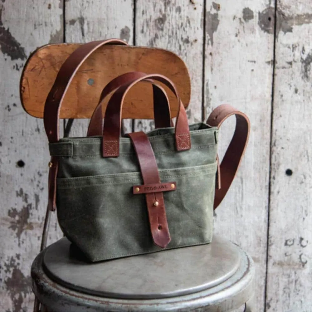 Peg and Awl Tote Bag - Mini Waxed Canvas Tote