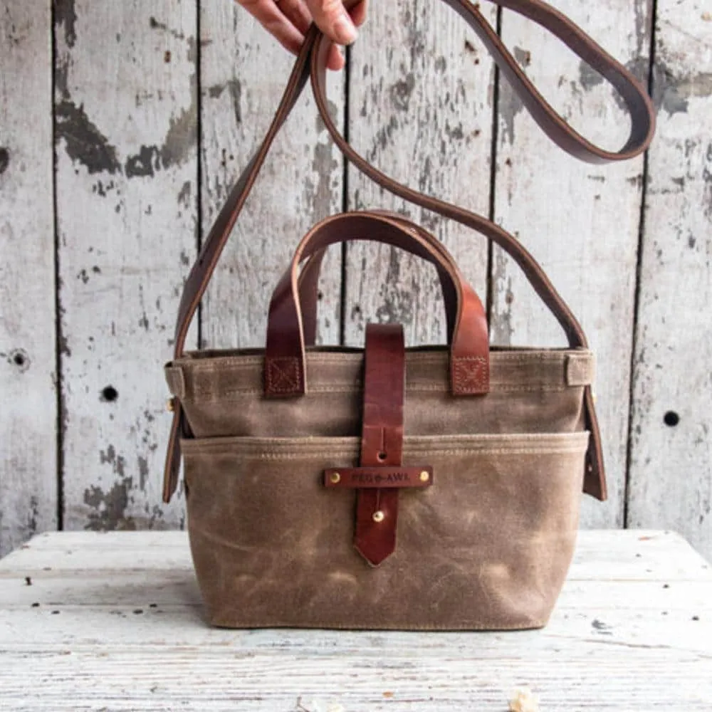 Peg and Awl Tote Bag - Mini Waxed Canvas Tote