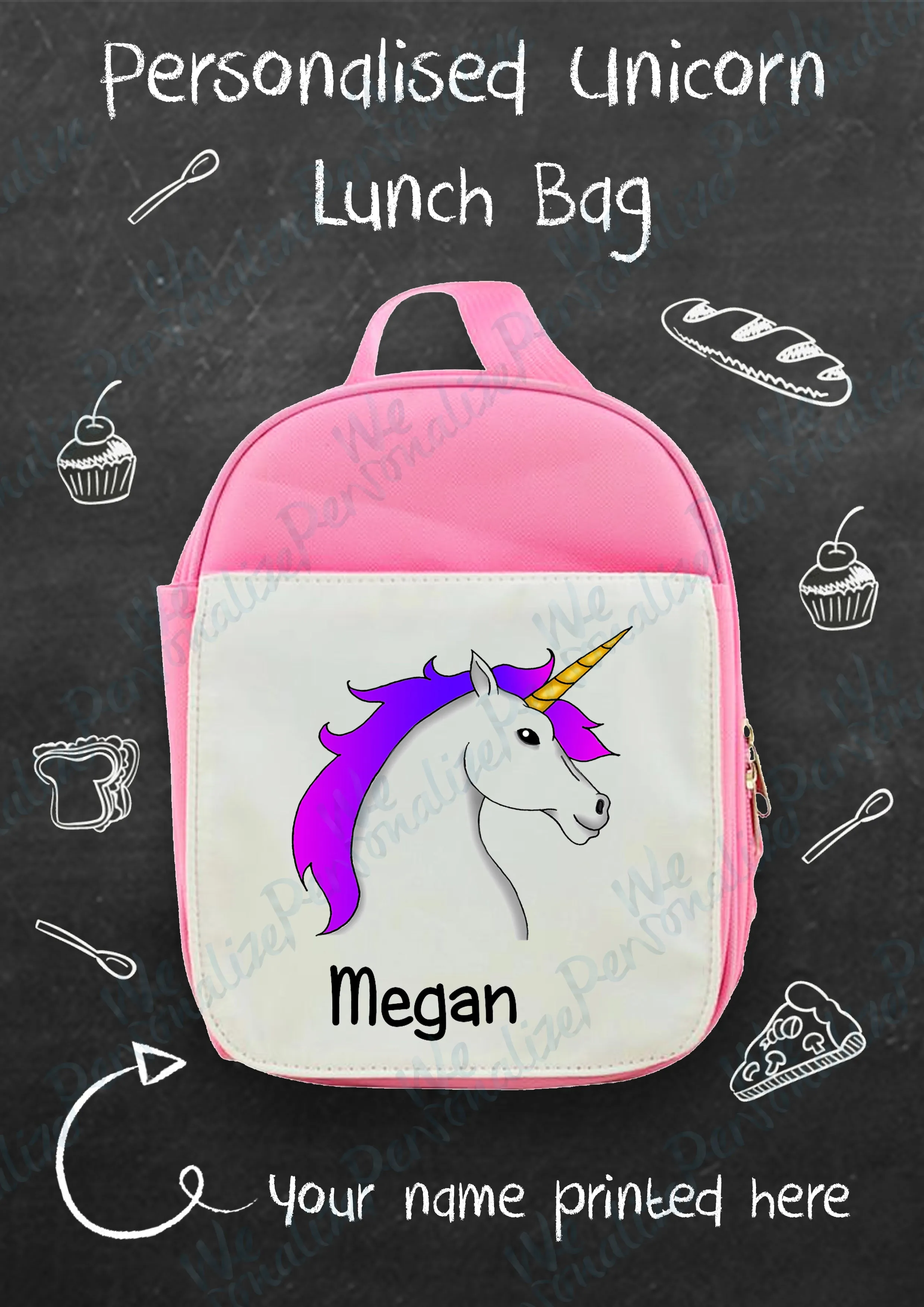 Personalised Flamingo/Unicorn Lunch Bag