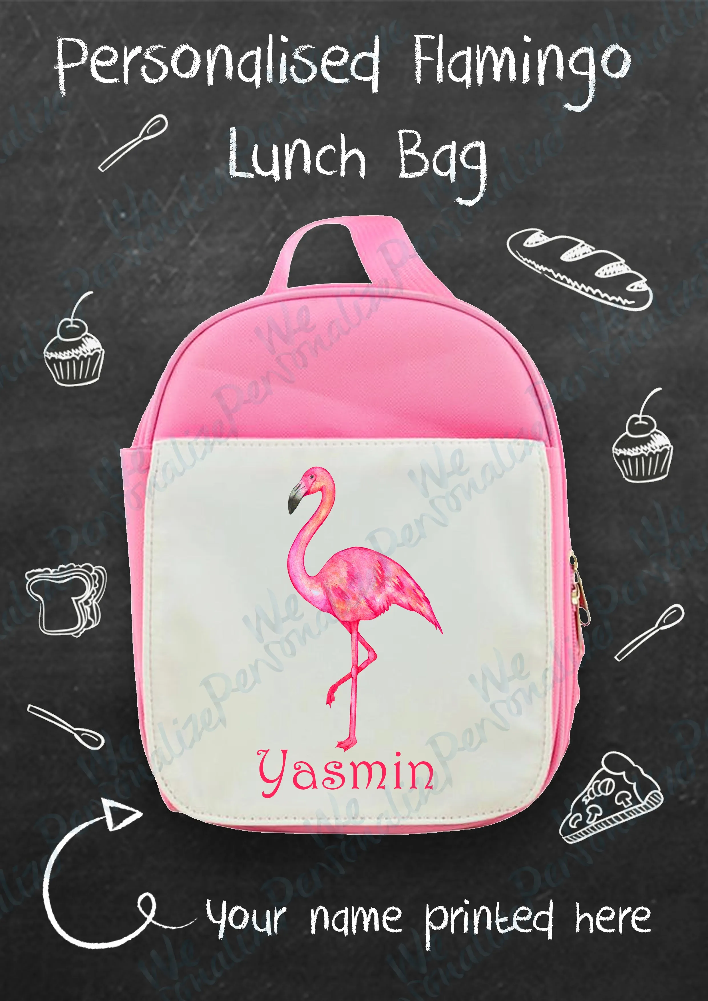 Personalised Flamingo/Unicorn Lunch Bag