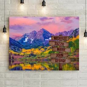 Personalized Colorful Mountain Lake Landscape - Aspen Colorado Maroon Bells Premium Canvas