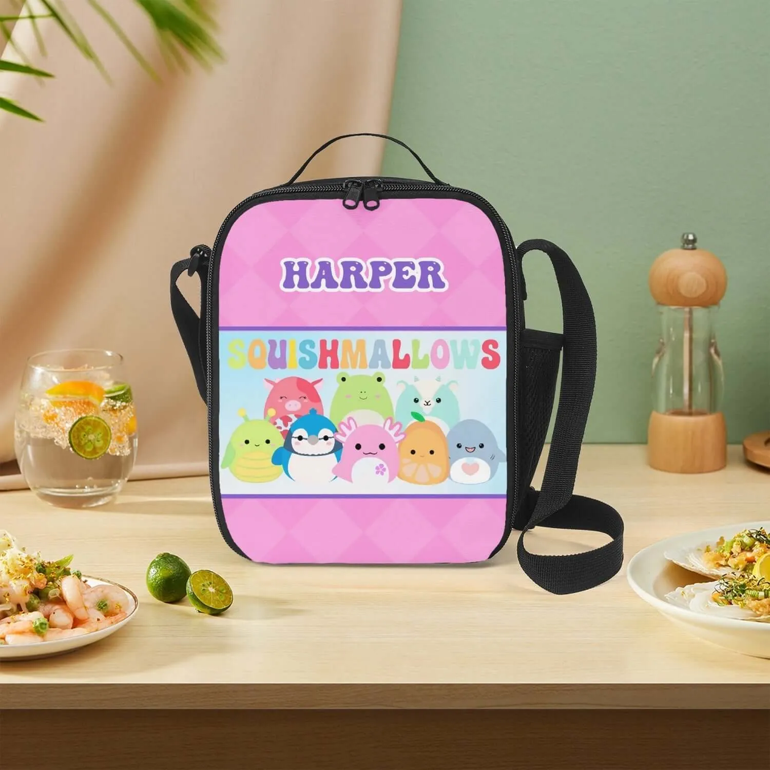 Personalized Custom Squishmallow Lunch Box Bag *See Listing for Matching Tumbler*