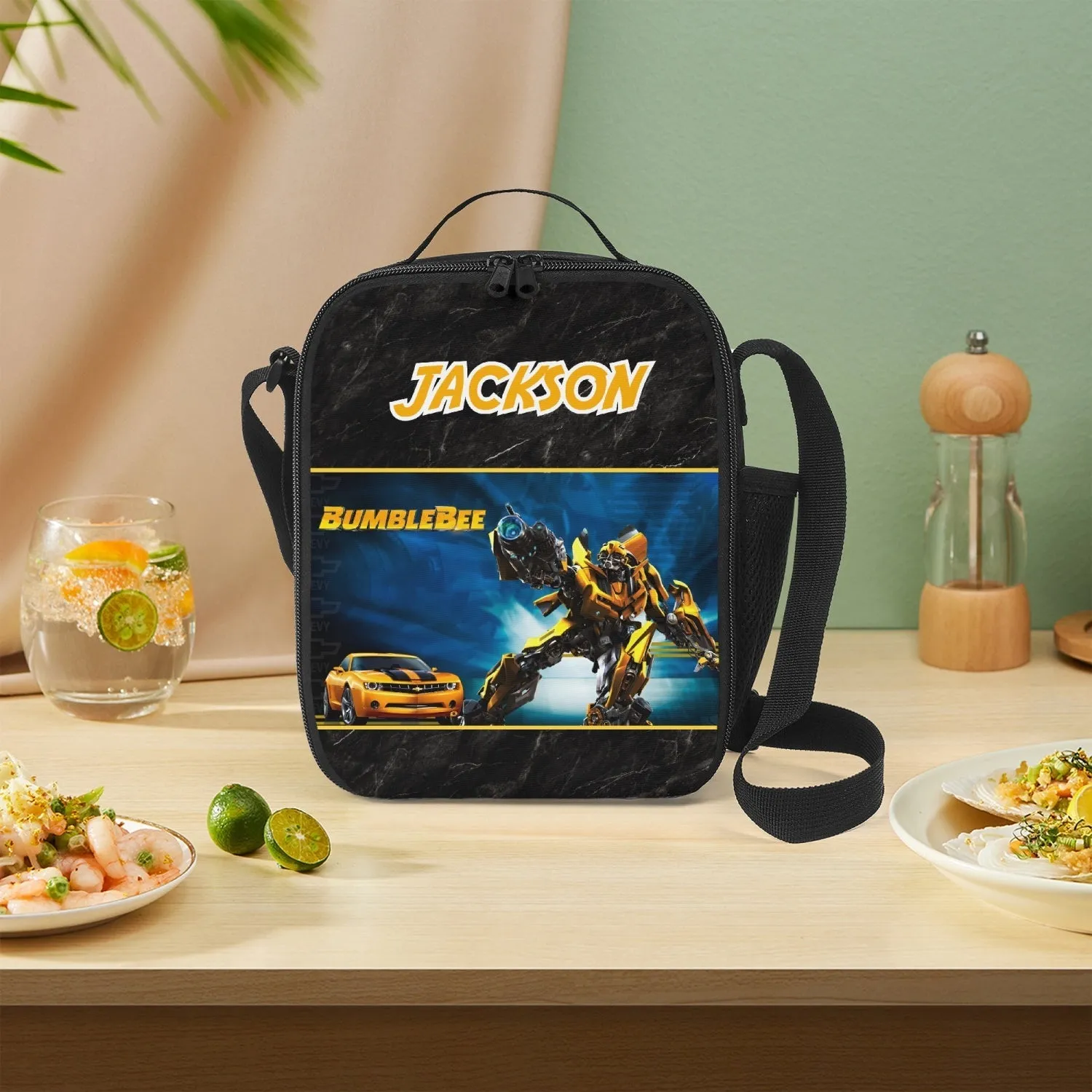 Personalized Transformer Bumblebee Lunch Box Bag *See Listing for Matching Tumbler*