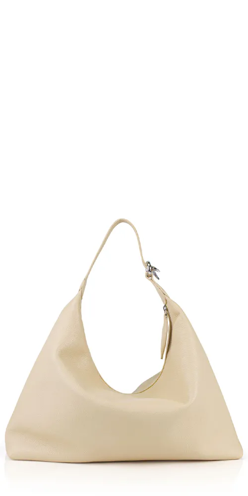 Pillow Shoulder Bag Almond Leather