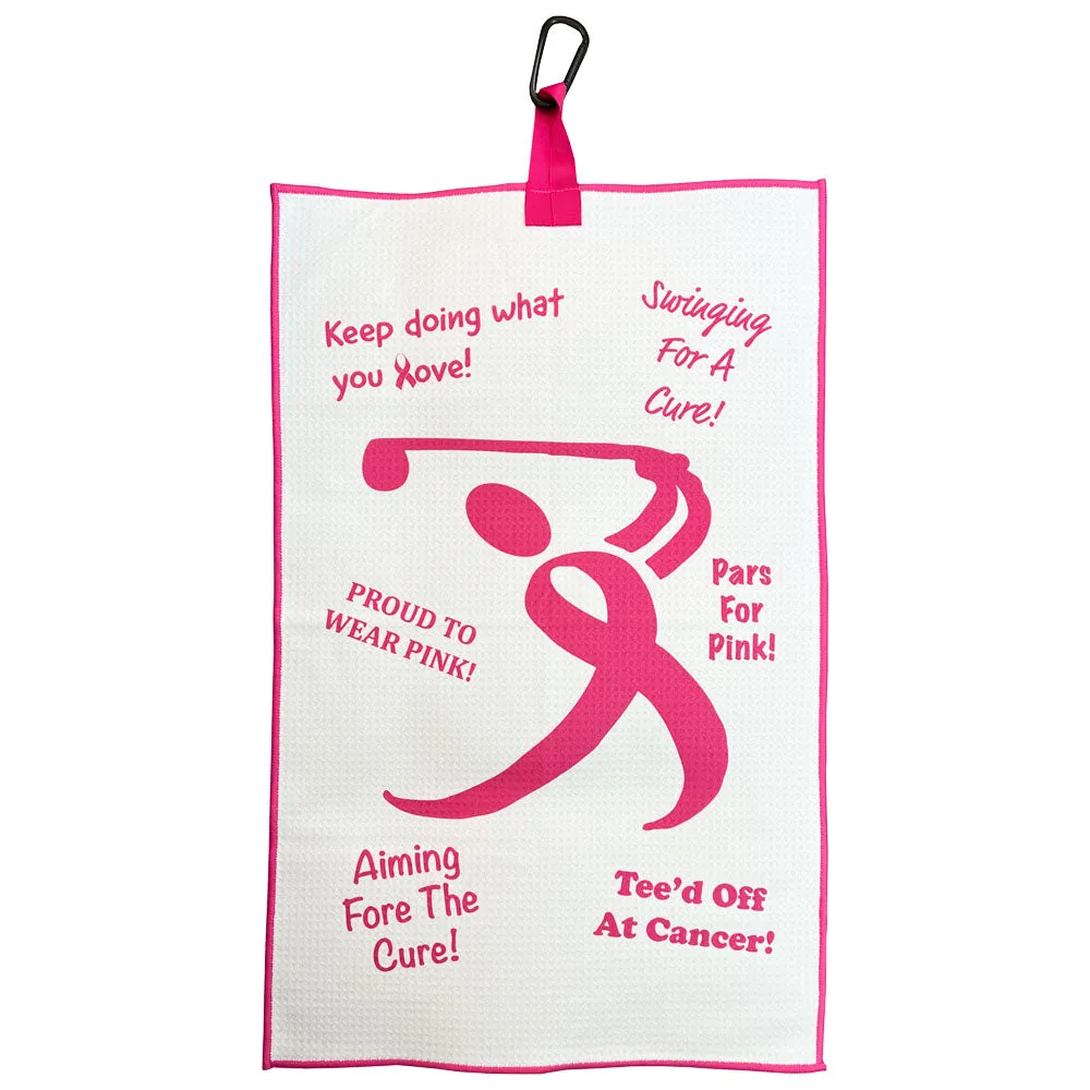 Pink Ribbon Waffle Golf Towel