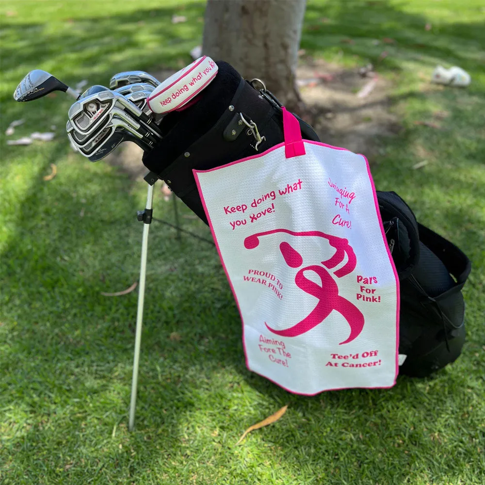 Pink Ribbon Waffle Golf Towel