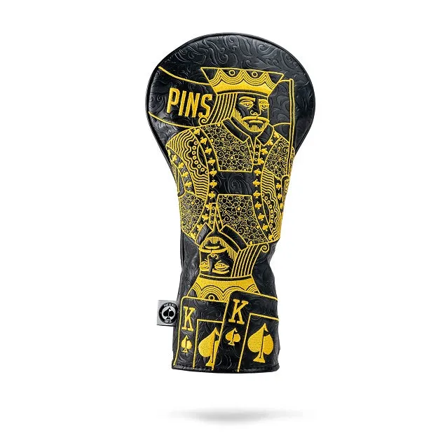 Pins and Aces Black / Gold King of Spades Driver Headcover