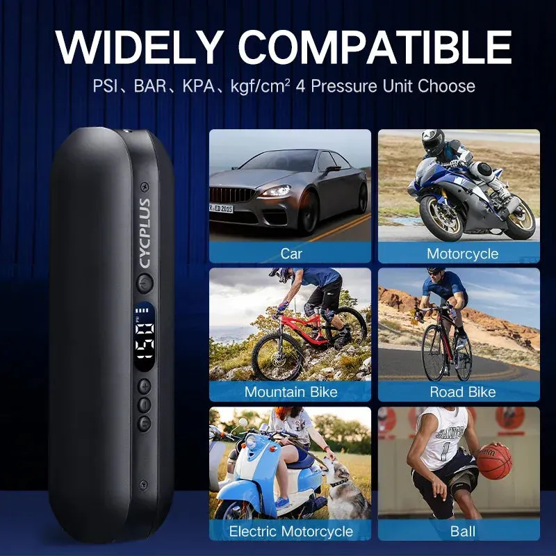 Portable Bike Electric Mini Bicycle/Car/Motorbike Pump & USB Power Bank & Torch Fits In Water Bottle Cage