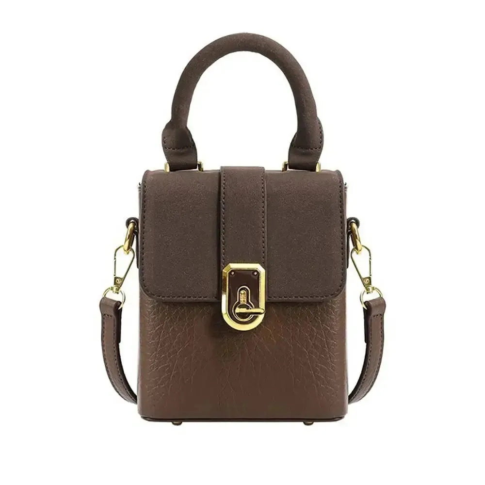 portable shoulder bag PU Leather Saddle Bag Handbag Square Crossbody Bag Portable Shoulder Bag