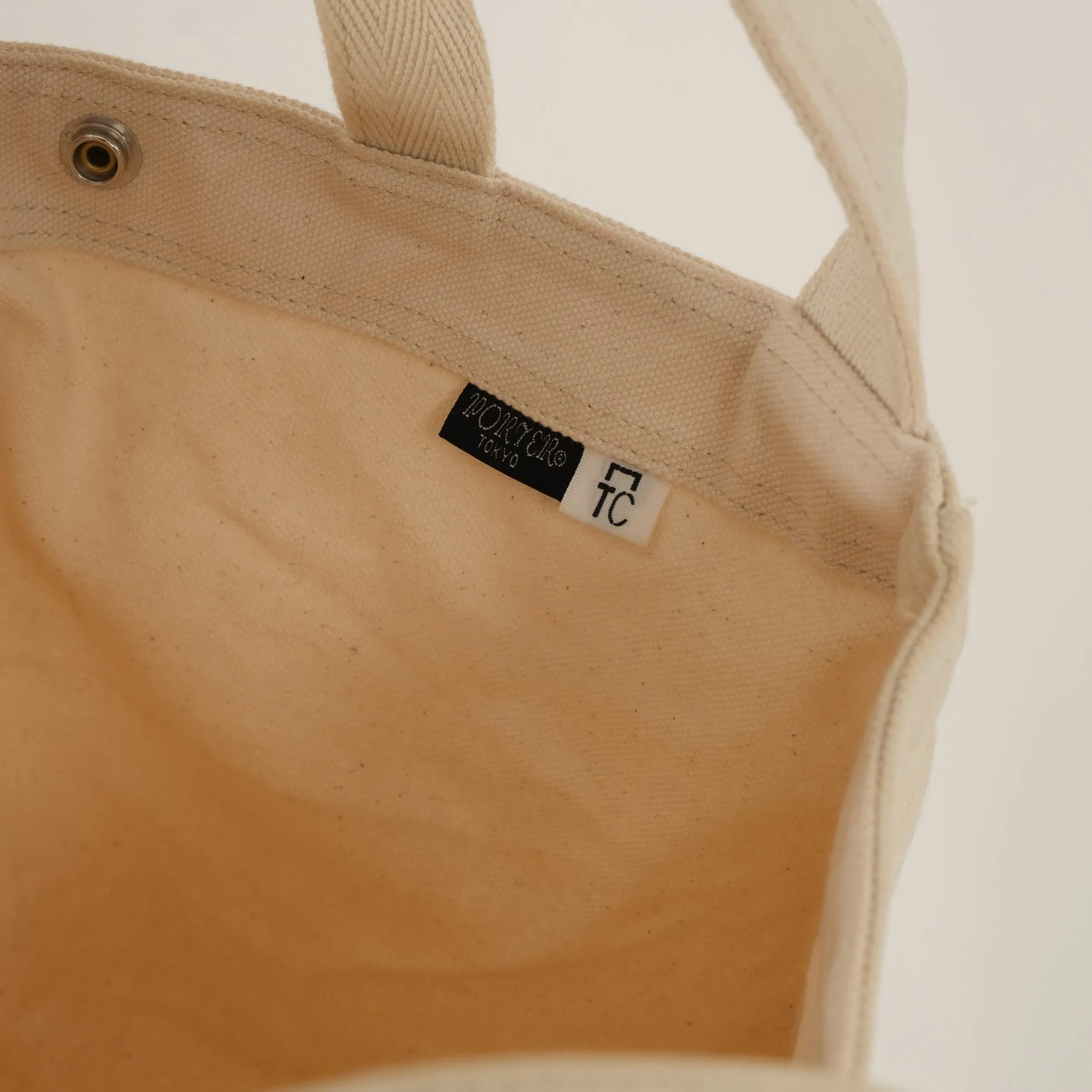 PORTER BEIGE CANVAS TOTE BAG #9