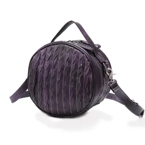 Purple Leather Circle Bag Crossbody Bags Handbags Purses for Women