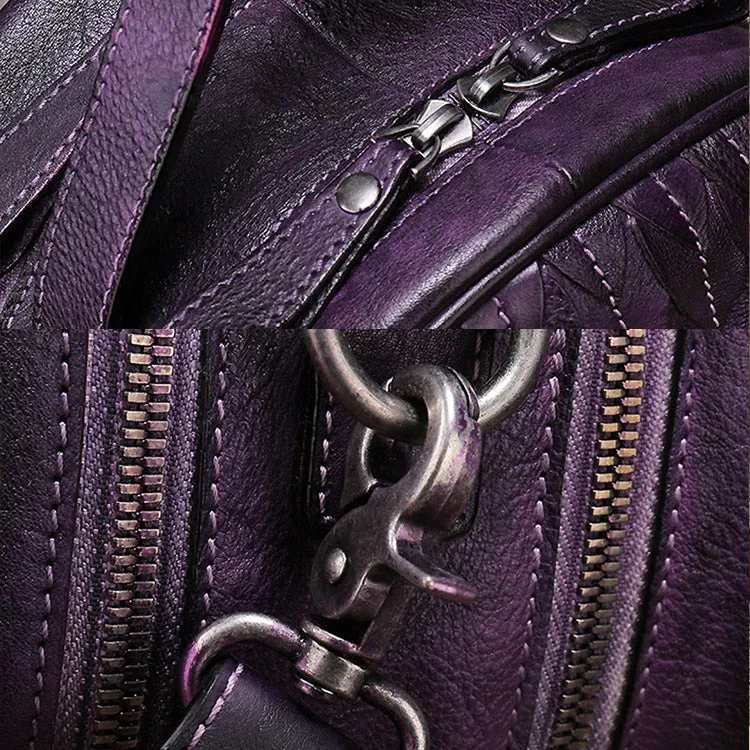 Purple Leather Circle Bag Crossbody Bags Handbags Purses for Women