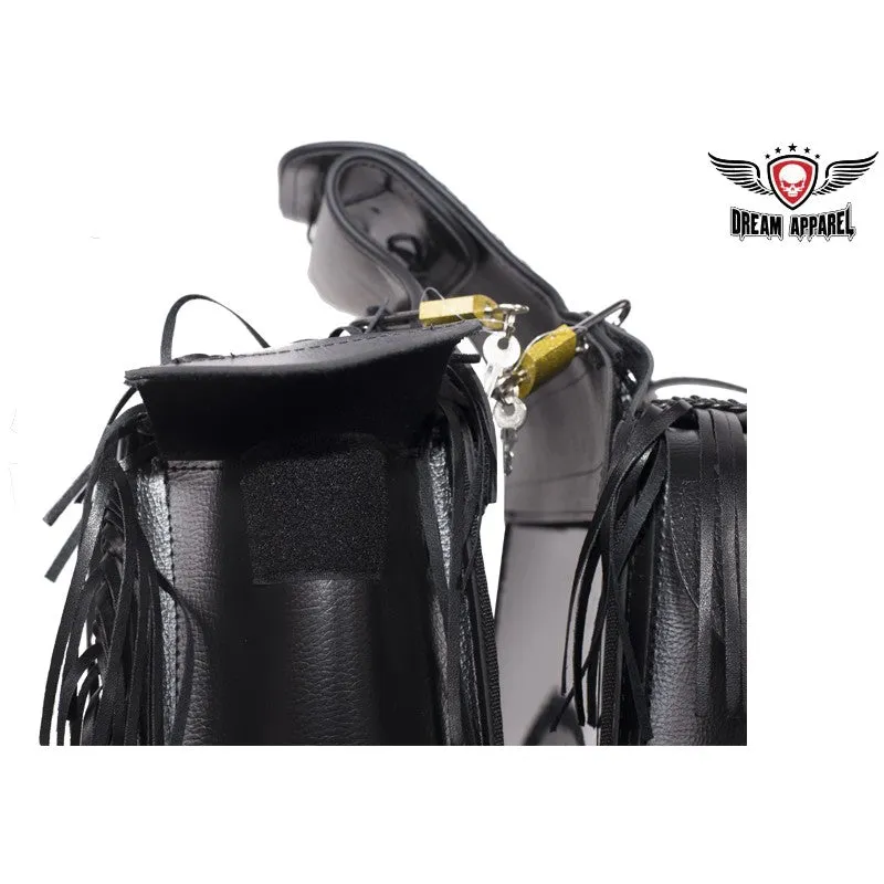 PVC Motorcycle Saddlebag With Tassles